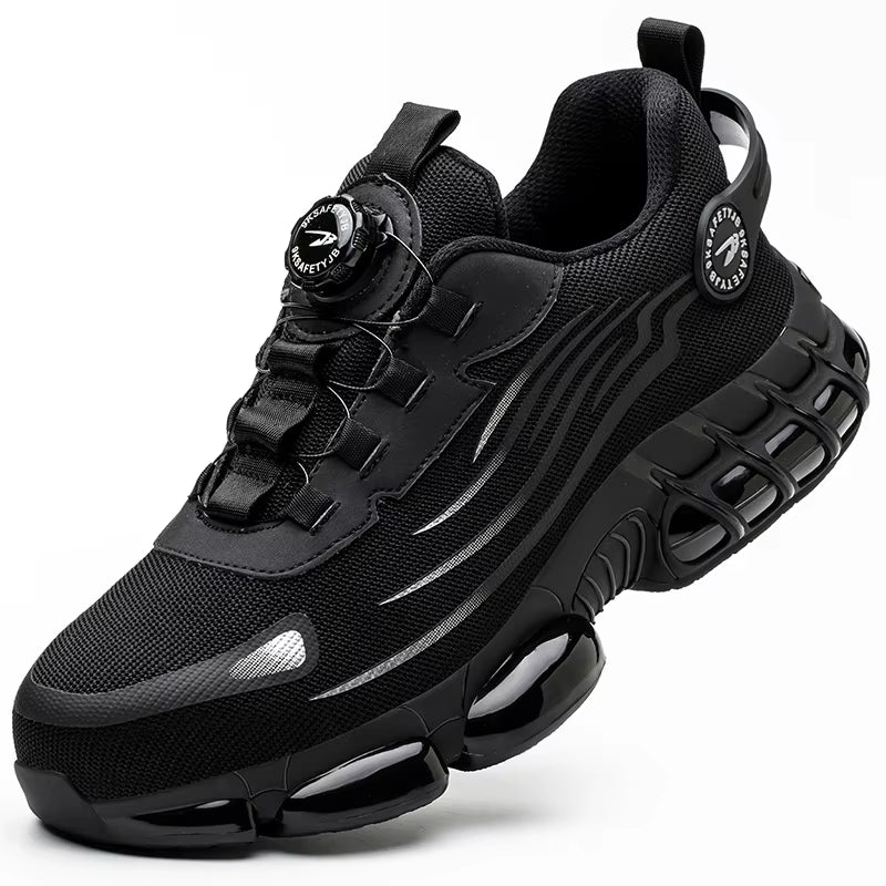 Rotating Button Safety Shoes Men Anti-Smash Anti-Puncture Work Shoes Fashion Men Safety Sport Shoes Security Protective Bootsmen