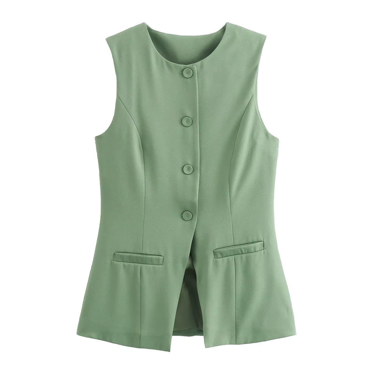 2024 White Sleeveless Vest Women Button Summer Vests for Women Jackets Pink Vest Top Women Streetwear Women'S Tailored Vest