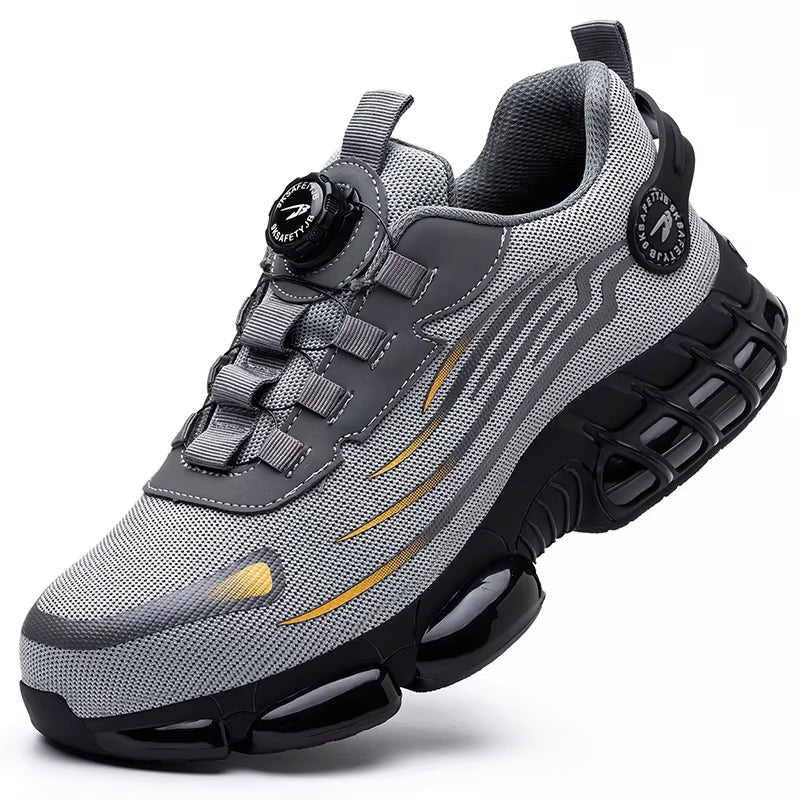 Rotating Button Safety Shoes Men Anti-Smash Anti-Puncture Work Shoes Fashion Men Safety Sport Shoes Security Protective Bootsmen