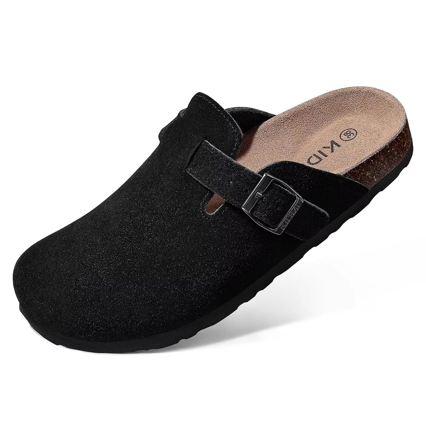Fashion Clogs Slippers for Women Classic Suede Men Mules Cork Footbed Leather Potato Shoes with Arch Support Beach Slide