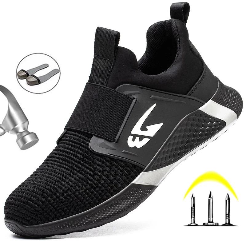 Men Shoes Work Safety Boots Iron Toe Anti-Smash Puncture-Proof Boots Lightweight Comfortable Sneakers Male Security Work Shoes