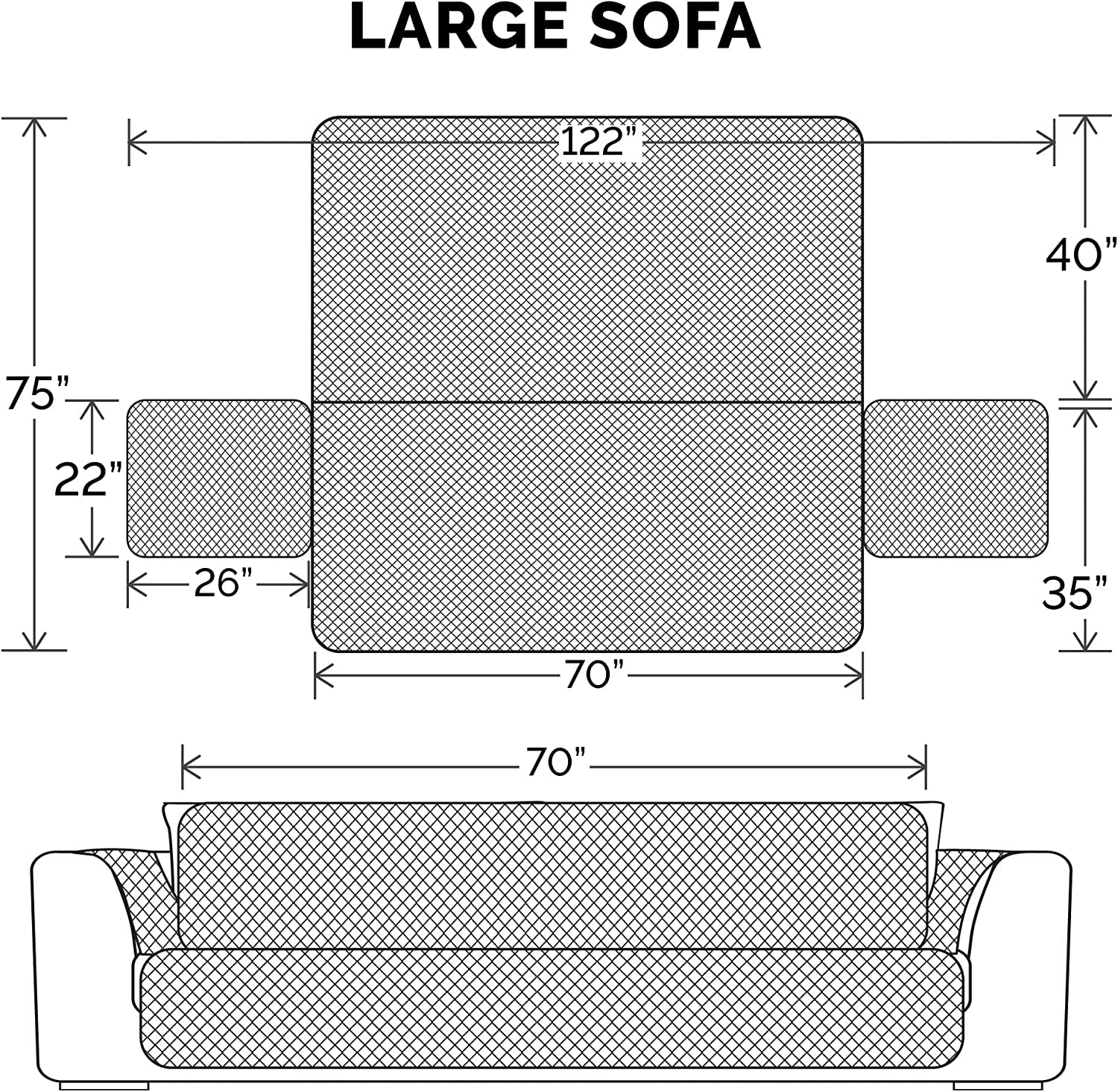 Reversible Water-Resistant Large Sofa Cover for Pets & Kids - Stylish Two-Tone Gray/Mist Quilted Protector