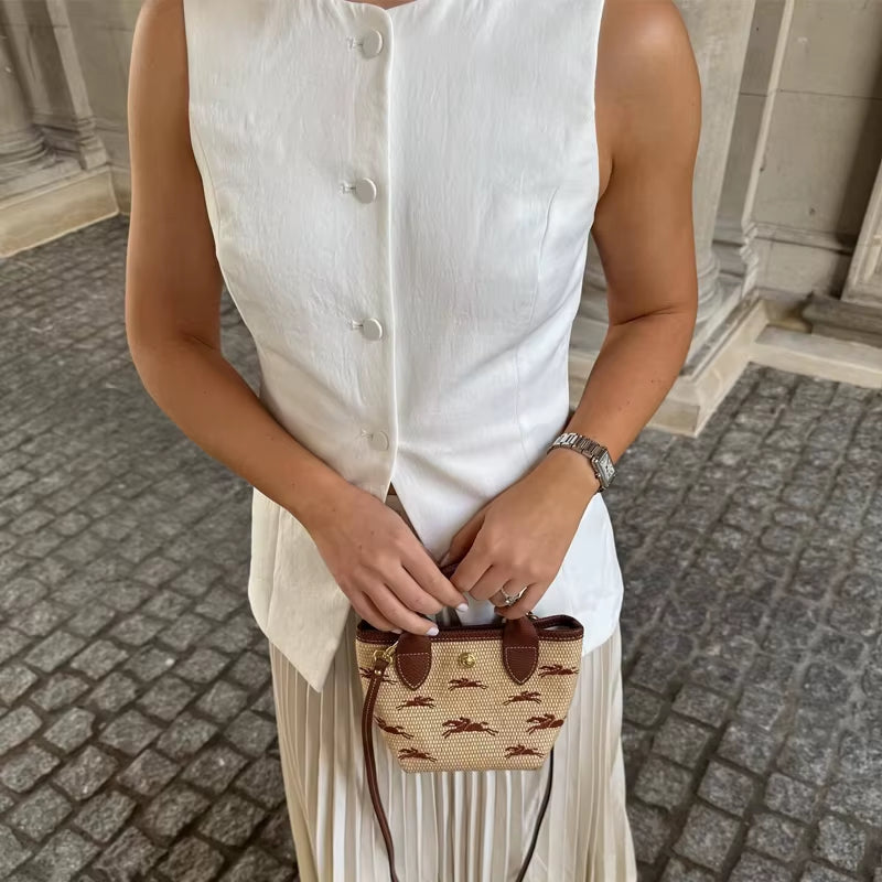 2024 White Sleeveless Vest Women Button Summer Vests for Women Jackets Pink Vest Top Women Streetwear Women'S Tailored Vest
