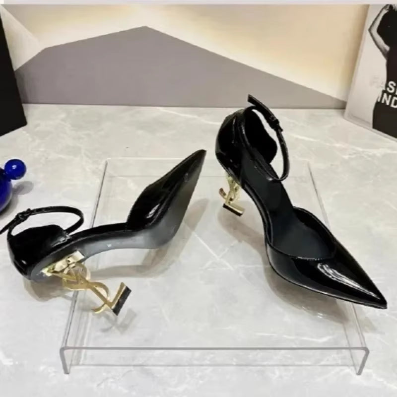 Women'S Summer New Luxury Brand Designer Sexy Pointed High Heels 2025 Elegant Slip-On Party Dress Women'S Sandals Zapatos