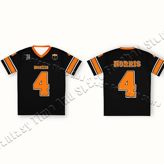 Men Women New Lando Norris Mclaren F1 Football Jersey Formula One Shirt V-Neck Breathable Quick Drying Short Sleeved T-Shirt