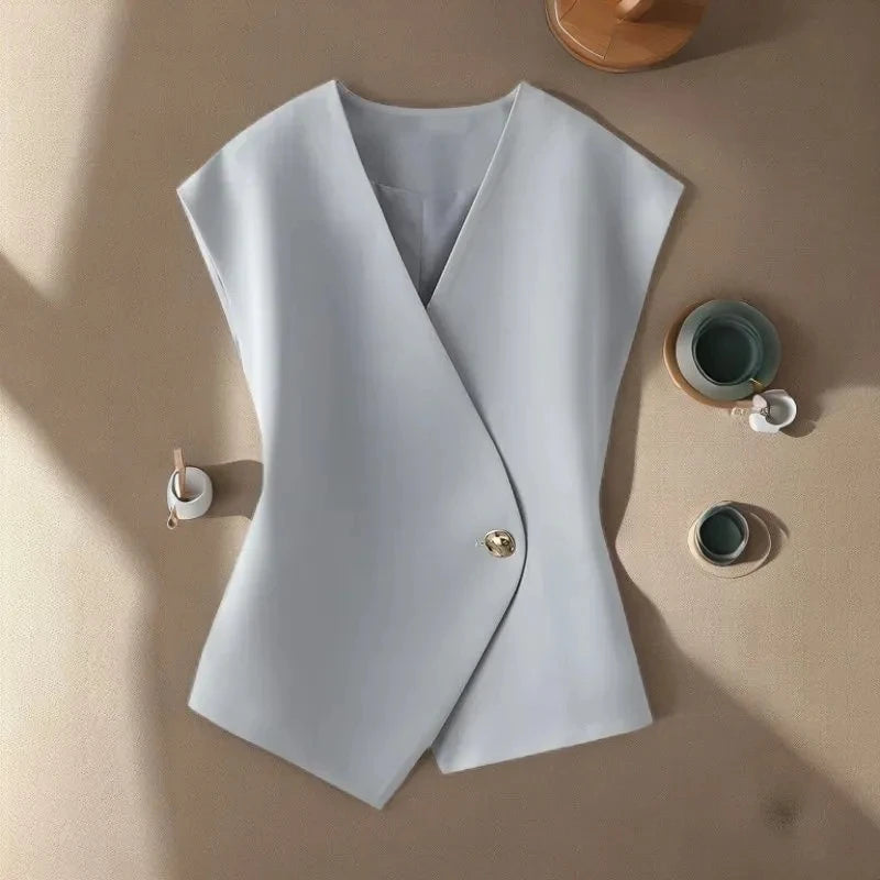 Women'S Blazer Vest Coat 2025 Spring Sleeveless Advanced Sense Ladies Vest Jacket Casual Appear Thin Fashion Lady Waistcoat