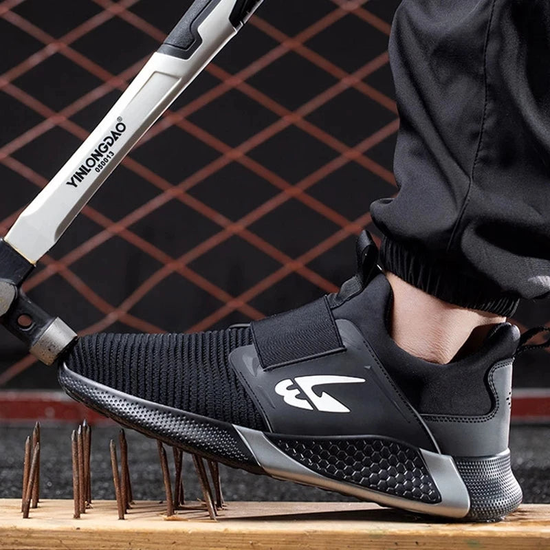 Men Shoes Work Safety Boots Iron Toe Anti-Smash Puncture-Proof Boots Lightweight Comfortable Sneakers Male Security Work Shoes