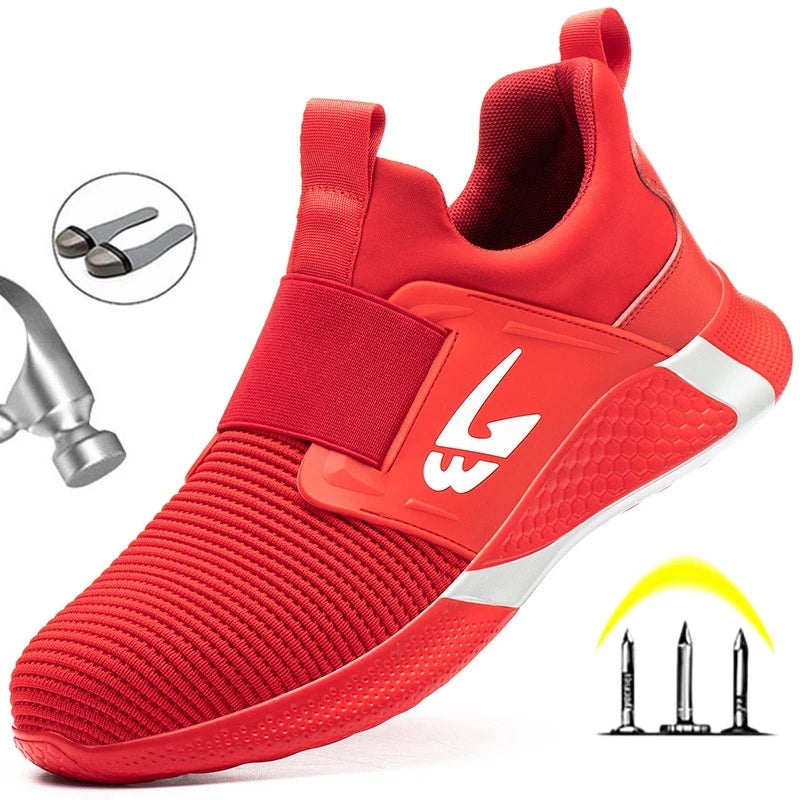 Men Shoes Work Safety Boots Iron Toe Anti-Smash Puncture-Proof Boots Lightweight Comfortable Sneakers Male Security Work Shoes
