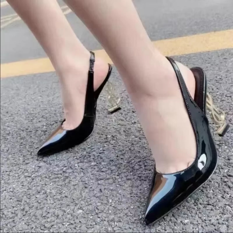 Women'S Summer New Luxury Brand Designer Sexy Pointed High Heels 2025 Elegant Slip-On Party Dress Women'S Sandals Zapatos