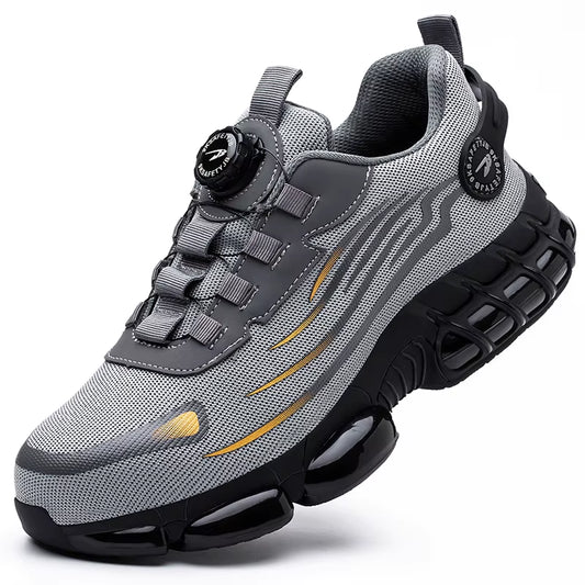 Rotating Button Safety Shoes Men Anti-Smash Anti-Puncture Work Shoes Fashion Men Safety Sport Shoes Security Protective Bootsmen